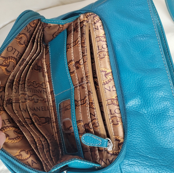 Teal Tignanello  leather cross body bag - Picture 5 of 6